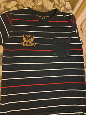 Mayoral striped t-shirt 122 cm (7 years) used, blue