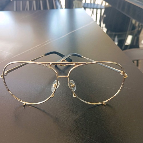 Porsche Design sunglasses unisex like new, gold titanium frame, black lenses