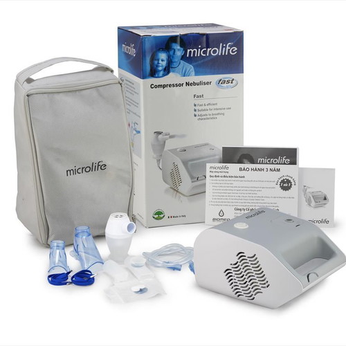Microlife NEB 50A nebulizer used with 5 masks and breathing trainer gift