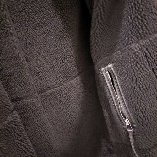 Zara reversible mouton coat new black