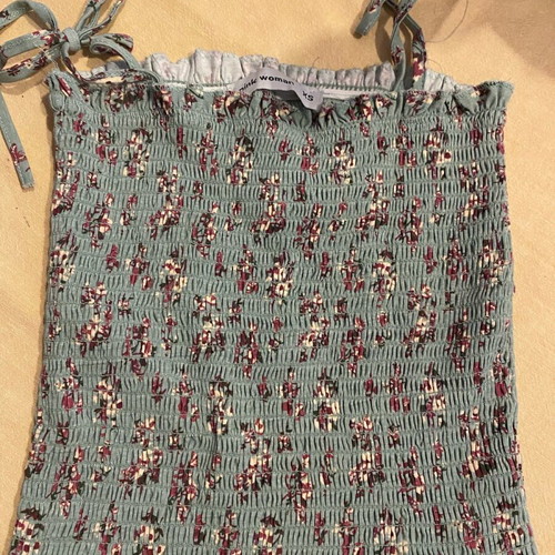 Top blouse green elastic size XS like new
