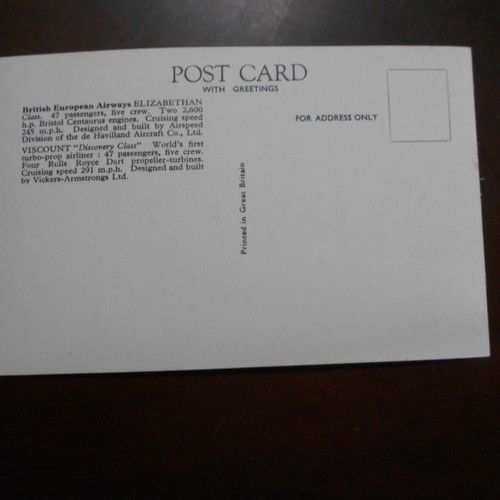 Propeller airplanes used postcards of British aviation