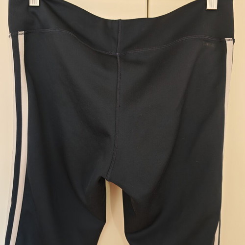Adidas Climalite 3/4 Leggings Black with White Stripes size L like new