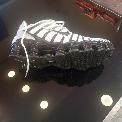 Nike Shox new, white and silver athletic shoes