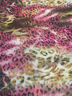 Плат леопард нов с ярки цветове памучен лек