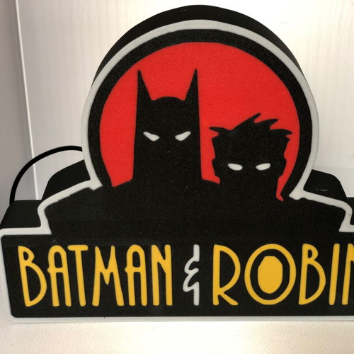 Batman and Robin lamp like new, USB with switch