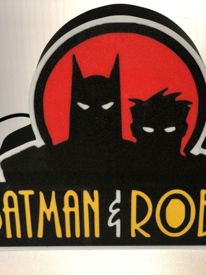 Batman and Robin lamp like new, USB with switch