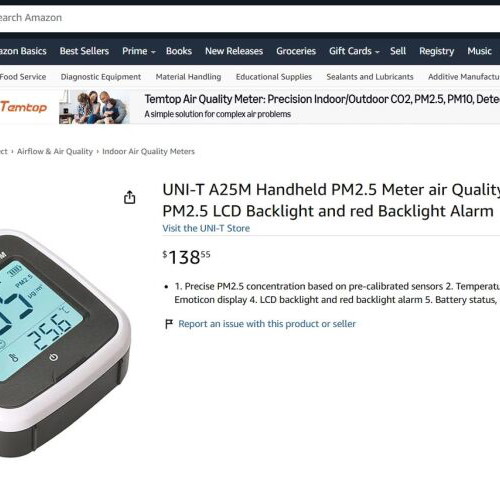 Uni-T Portable PM2.5 Air Quality Monitor New, USB Rechargeable