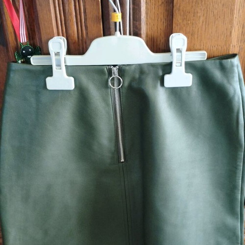 Primark mini leather skirt like new, olive, size 36