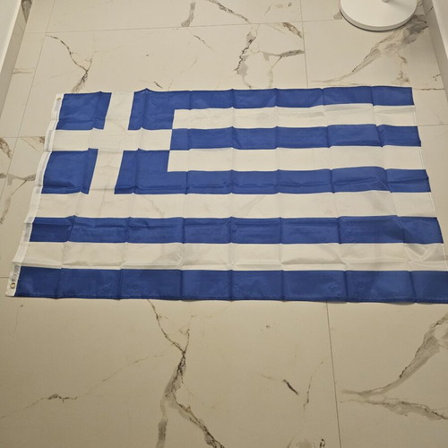 Ελληνική σημαία πολυεστερική νάιλον με κρίκους 150x90cm καινούργια