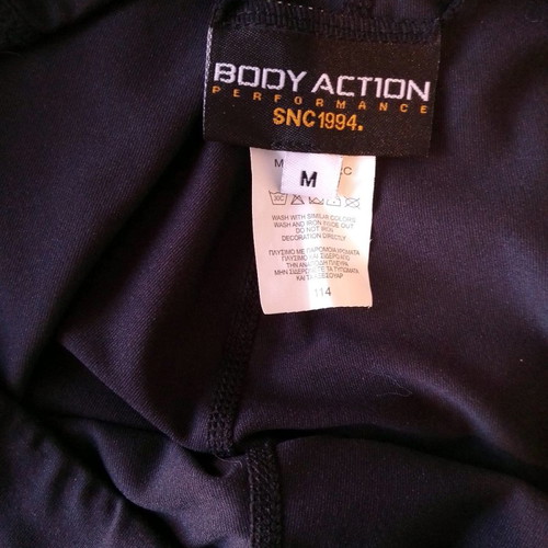 Body Action leggings black new, size M with sporty and sexy mesh