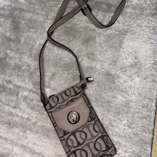 USPA Crossbody Phone Bag New Beige Brown