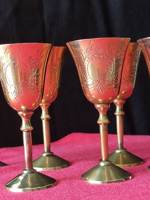 Ποτήρια λικέρ μπρούτζινα 6 τεμάχια