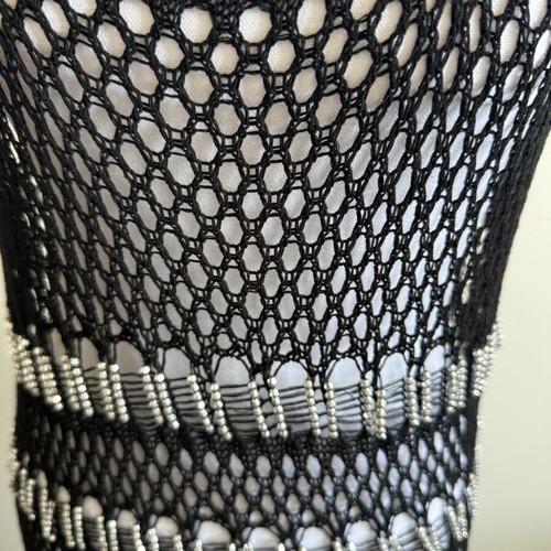 Zara Bedazzled Knit Beach Dress new, black