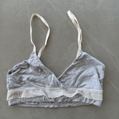 H&M Grey Jersey Bralette with Lace Trim like new
