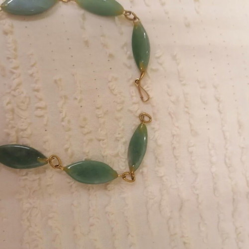 Vintage Artisan Green Aventurine Jade Statement Necklace like new