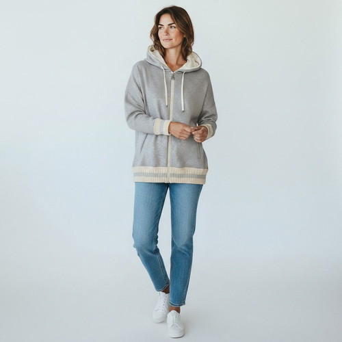 Moncler Maglia Cardigan metallic silver hoodie, size L