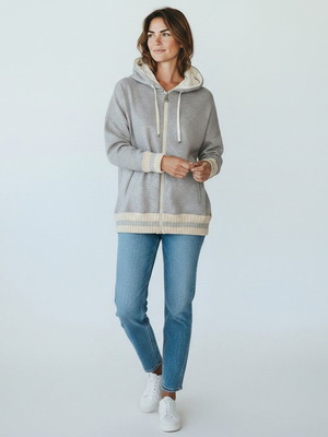 Moncler Maglia Cardigan metallic silver hoodie, size L