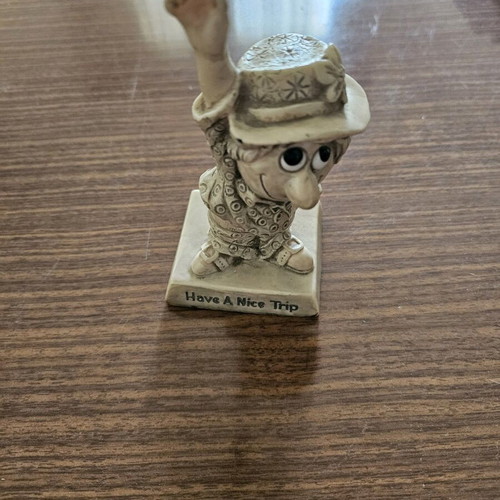 Vintage figurine waving child used from 1970