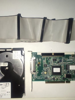 IBM DPES-31080 SCSI σκληροί δίσκοι 1080MB, σετ 2 με κάρτα ελεγκτή Adaptec AHA-2940
