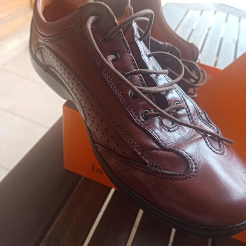 Valleverde men's leather lace-up shoe size 43 like new, brown