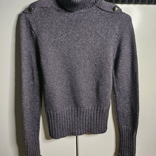 Mango sweater with wool and metallic yarn like new, gray silver size M