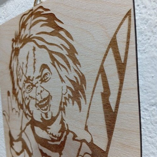 Chucky Rock or Die engraving on marine plywood new