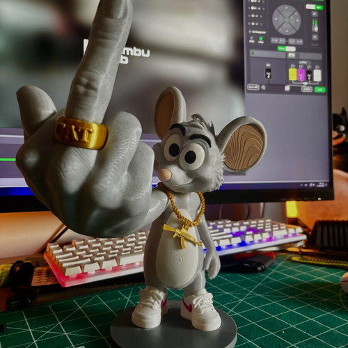 Rat Killah figure with gold CAT ring