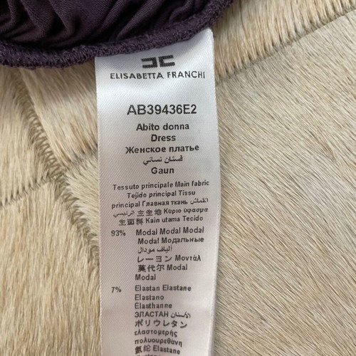 Elisabetta Franchi Asymmetric Jersey Dress with Drapes new, plum color