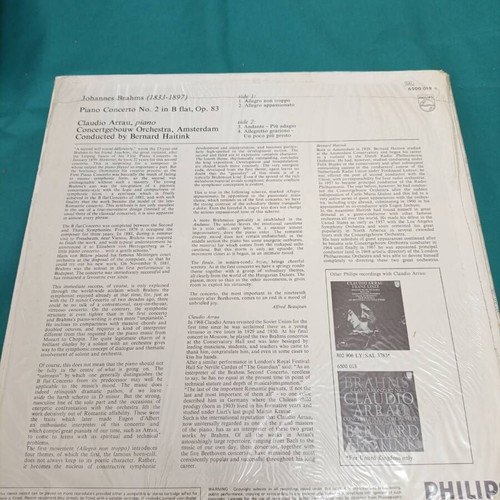 Brahms Piano Concerto No.2 Claudio Arrau Bernard Haitink vinyl like new, classical