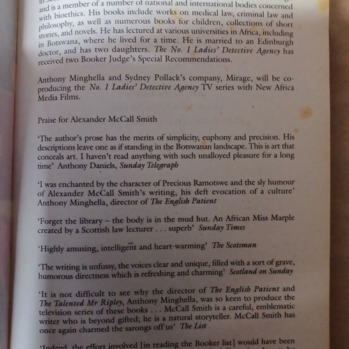 The No. 1 Ladies' Detective Agency by Alexander McCall Smith like new, English