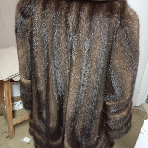Fur coat new, size XL 46, brown, handmade from Kastoria