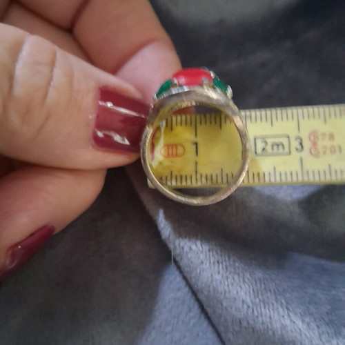 Silver ring vintage with semi-precious stones and marcasites like new