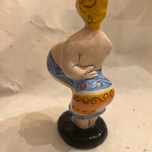 Decorative handmade figurine used, hand-painted