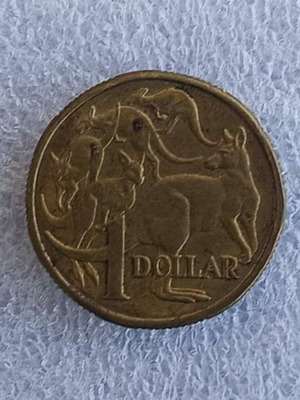 Australia 1 Dollar Coin 1984 used, Five Kangaroos