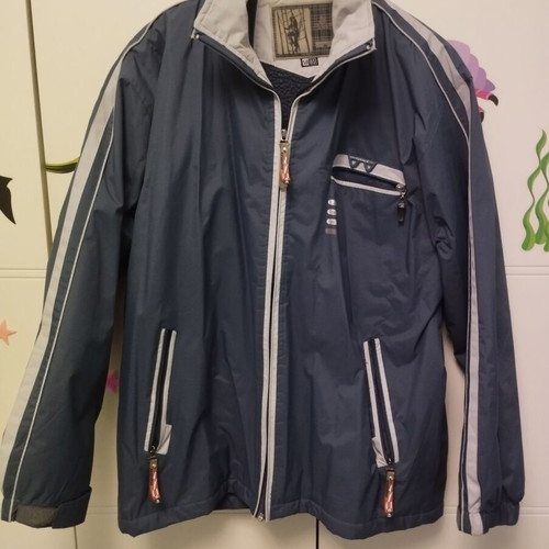 Men's jacket with fleece used, size L, blue