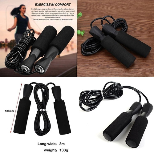 Jump Rope fitness rope black, new, 3m PVC