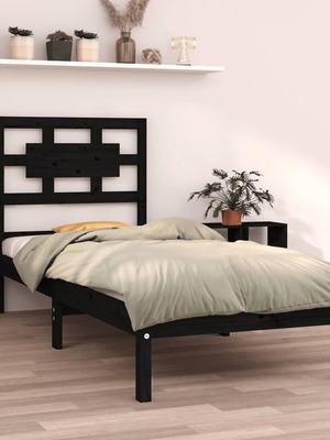 Πλαίσιο Κρεβατιού Μαύρο 75 x 190 εκ. από Μασίφ Ξύλο Small Single καινούργιο