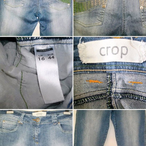 Crop jeans women's denim bermuda shorts used, sizes XL-XXXL