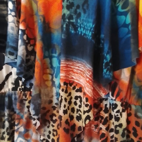 Long dress with animal print, Greek manufacture