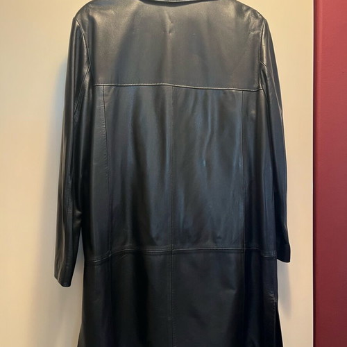 Leather coat used, black, size M