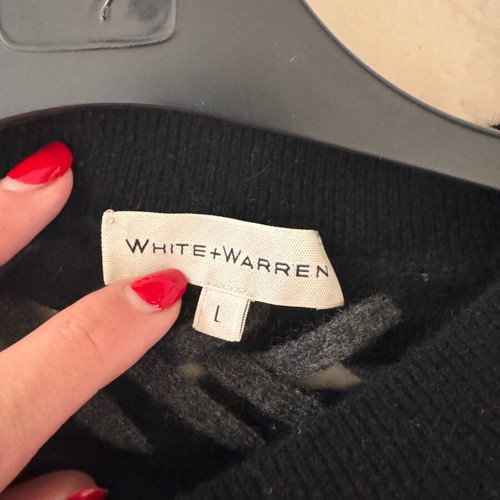 Cashmere sweater White + Warren size L like new, black and grey