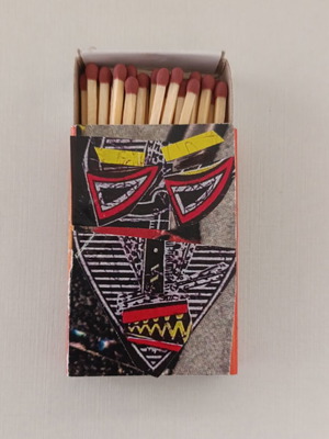 Collectible matchbox with modern collage art new