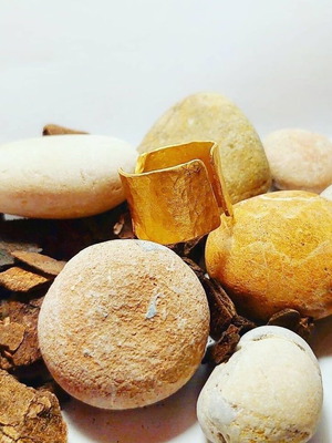 Handmade gold-plated archaic ring