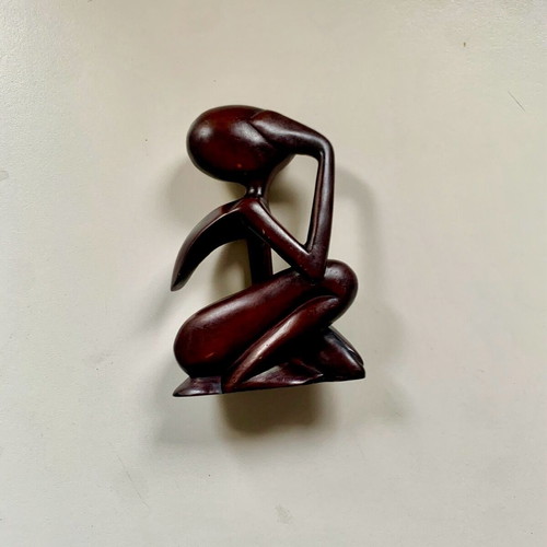 Handmade Asian Figurine Carved from Fish Bone Like New