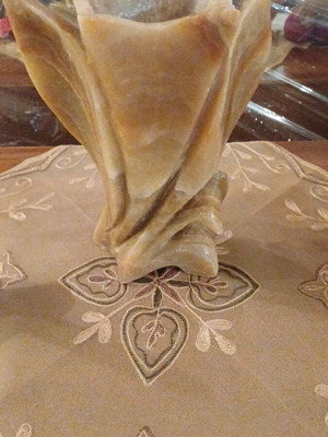 Onyx vase and candle holders set used