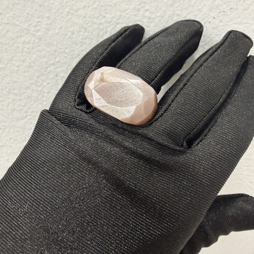 Sunstone ring, natural carved gemstone