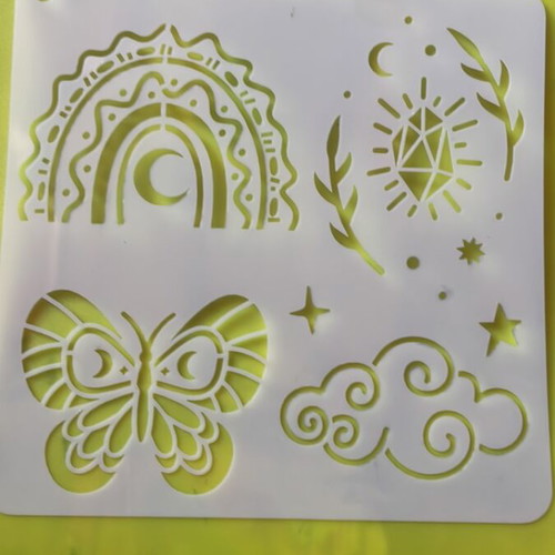 Stencil set for crafts new, pack of 5, plastic