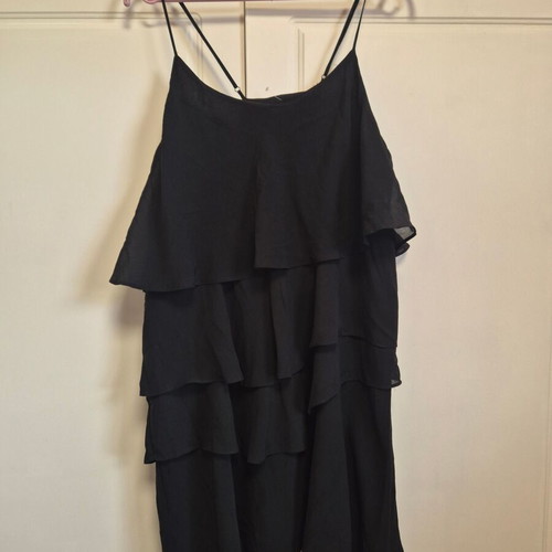 Black dress with ruffles size S, new