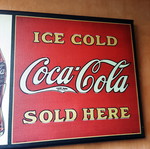 Coca Cola Promotional Frame like new, printed on canvas with wooden frame